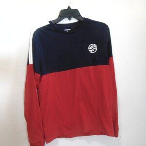 Express Navy & Red Colorblock Long Sleeve Tee – Size Small